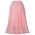 Kate Kasin Womens Stylish Fashion High Taille Polyester gefaltet Swing A-Linie rosa Rock KK000659-1